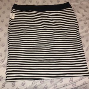Black and white striped skirt